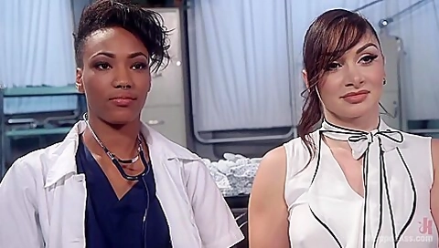 Lea Lexus And Nikki Darling In Crazed Lesbian Patient Spanks And Fucks Hot Nurse!
