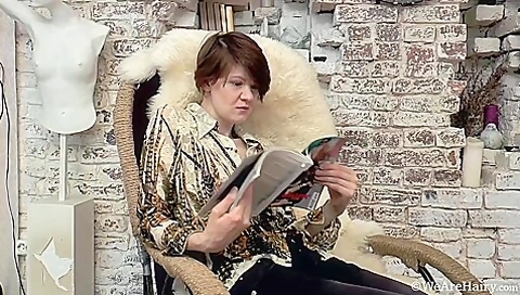 Alise Strips Naked On Her Fur Chair
